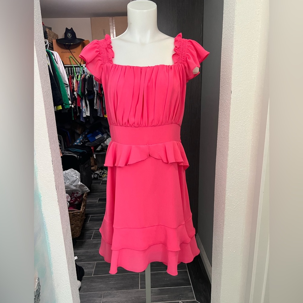 NWT Byinns Hot Pink Summer Ruffle Dress